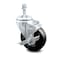 Service Caster 4 Inch Hard Rubber Wheel Swivel 3/8 Inch Threaded Stem Caster with Brake SCC SCC-TS20S414-HRS-TLB-381615 - alternate 1